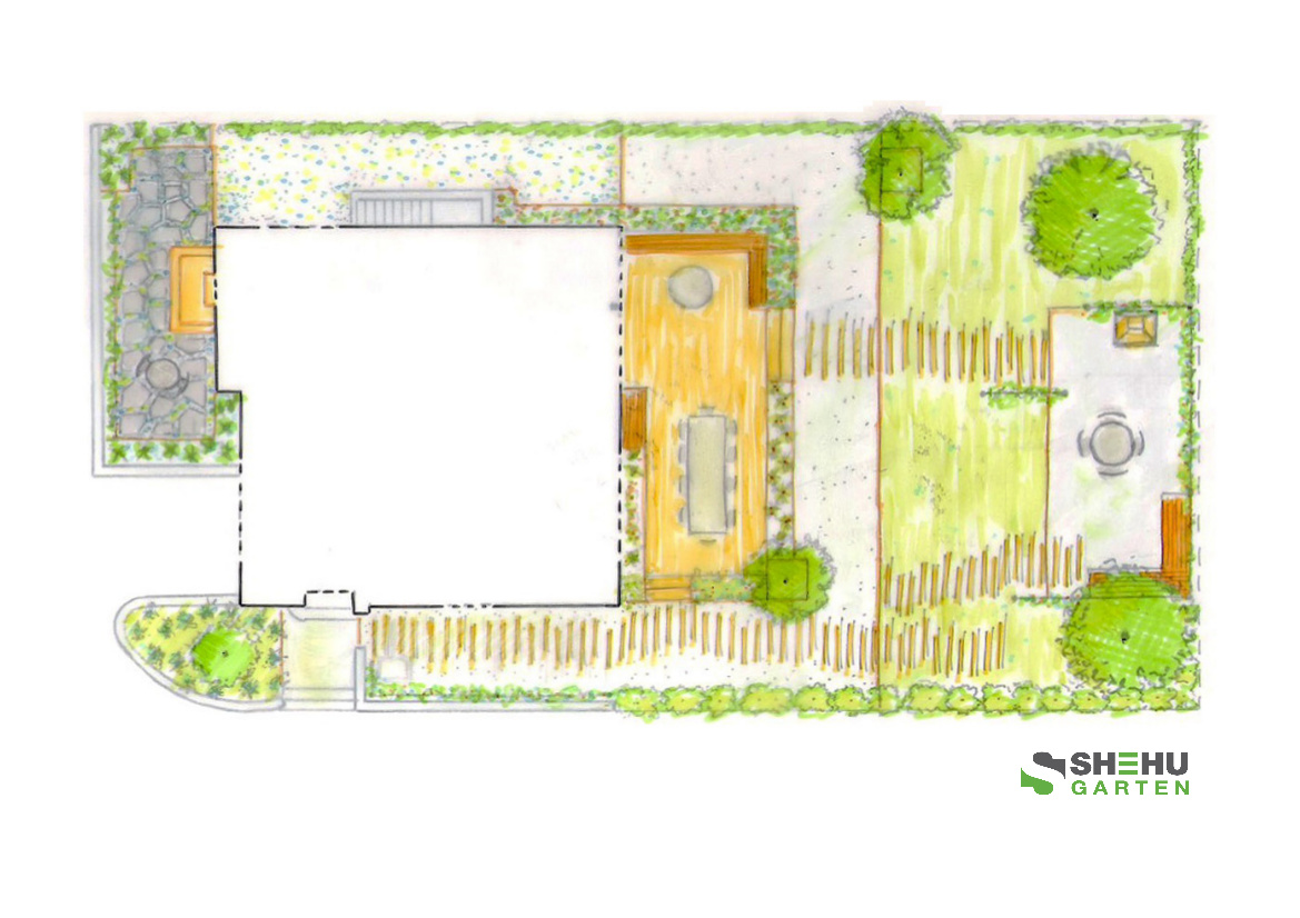 Farbige Gesamtplanung Privatgarten